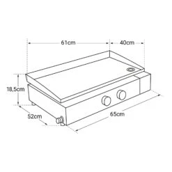 Cook'in Garden - Plancha De Gas FINESTA 2B - 2 Quemadores 5kW -Jardín Series Tienda b467b24a025c112f