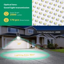 Aigostar Foco LED Solar Con Sensor Movimiento 200W 6500K, Mando A Distancia 11 Aigostar Foco LED Solar Con Sensor Movimiento 200W 6500K, Mando A Distancia -Jardín Series Tienda ba19e623c55b30f2