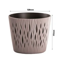 WellHome Set 3 Macetas Redondas Plástico Sandy Round Mocca - 12x12x11,1cm -Jardín Series Tienda bf088c4bd455de98
