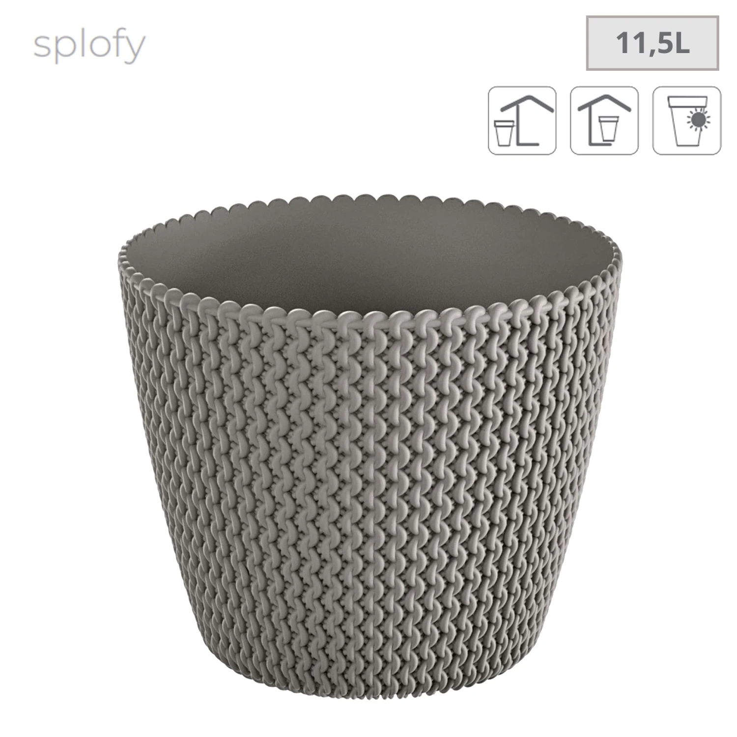 WellHome Pack 2 Macetas Redondas Splofy ø29,5x24,9 Cm Gris 4 WellHome Pack 2 Macetas Redondas Splofy ø29,5x24,9 Cm Gris - Imagen 2