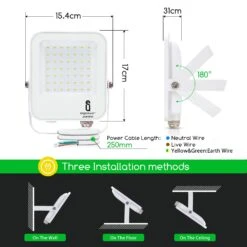 Aigostar Foco LED De Exterior 30W 2700lm Foco Proyector Led, IP65, 4000K -Jardín Series Tienda d3e44838d1238fa9