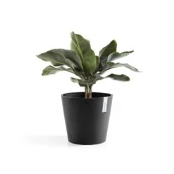 Ecopots Maceta Redonda Amsterdam 25 Gris Oscuro - ø 25,4 X H. 24,5 Cm - 9,7 L -Jardín Series Tienda d87b6f025743e42c