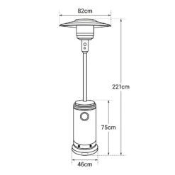 Estufa De Gas Oslo Para Exterior - Acero Inox + Funda -Jardín Series Tienda dc984f9654db3f7b