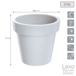Prosperplast Maceta LEXO ROUND 212L 800x800x740 Blanco -Jardín Series Tienda de6ac862974c273e