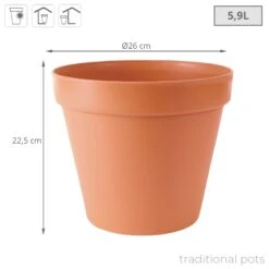 Prosperplast Maceta GLINKA 5,9L 260x260x225 Terracota -Jardín Series Tienda e1a354c566127e3e