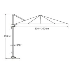 Paraguas Molokai Cuadrado 3x3m Negro + Funda -Jardín Series Tienda e1fda53294e94d75